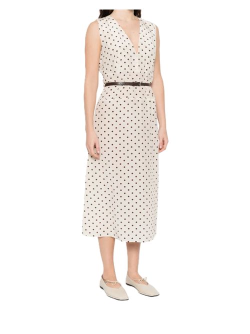 P.A.R.O.S.H.polka-dot sleeveless midi dress P.a.r.o.s.h. | SBILLO-D726132802 FANTASIA PANNA